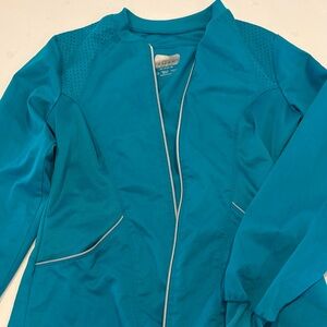 Teal Zip-Up scrub Jacket, Cherokee Luxe sport